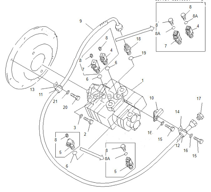 Belparts Ekskavatör Pc50mr-2 Pc50 Pc50uu-2 Pc55 Pc58 Ana Pompa 708-3S-00461 20U-60-21210 Komatsu İçin Hidrolik Pompa