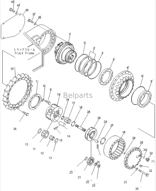 Belparts Ekskavatör Pc220-6 Nihai Tahrik 708-8F-00121 Seyir Motoru Komplesi