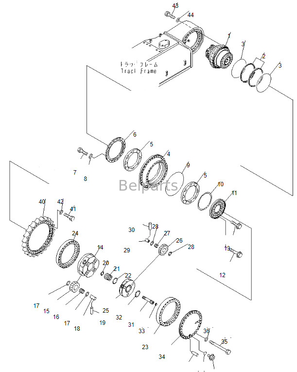 Belparts Ekskavatör 706-88-01101 Seyahat Motoru Komple PC600-7 Komatsu İçin Son Tahrik