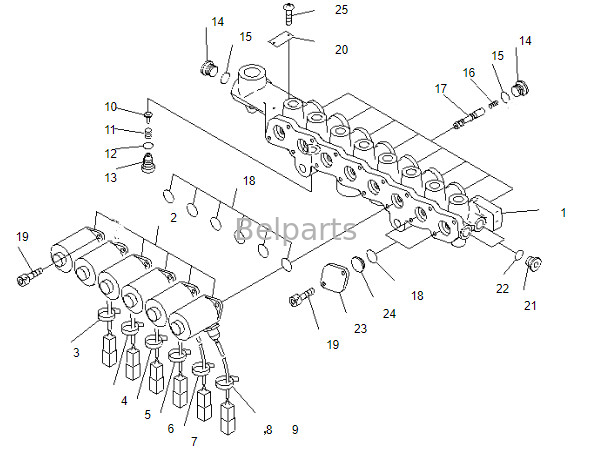 Komatsu için Belparts Ekskavatör Solenoid Valfı PC200-7 20Y-60-31211 209-60-77250
