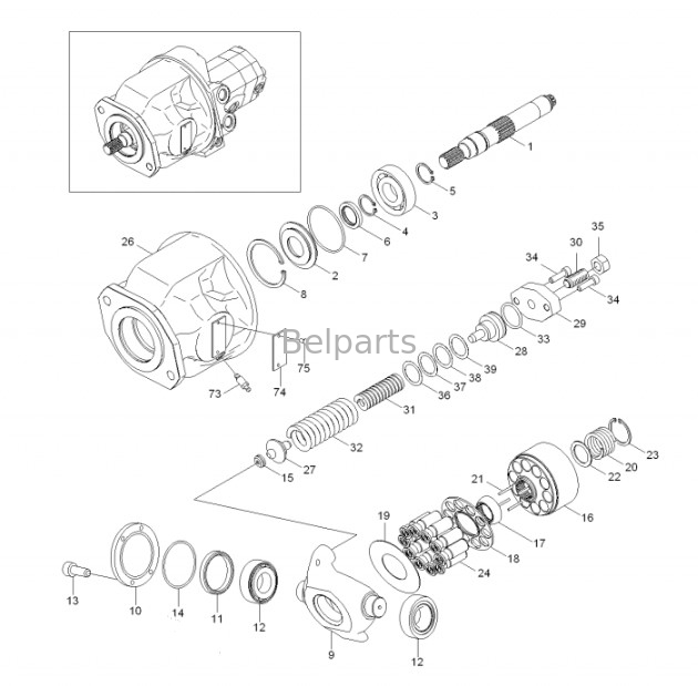 Ekskavatör Ana Pompası R55-7 R60 Hyundai için Hidrolik Pompa 31M8-10020 31M8-10021