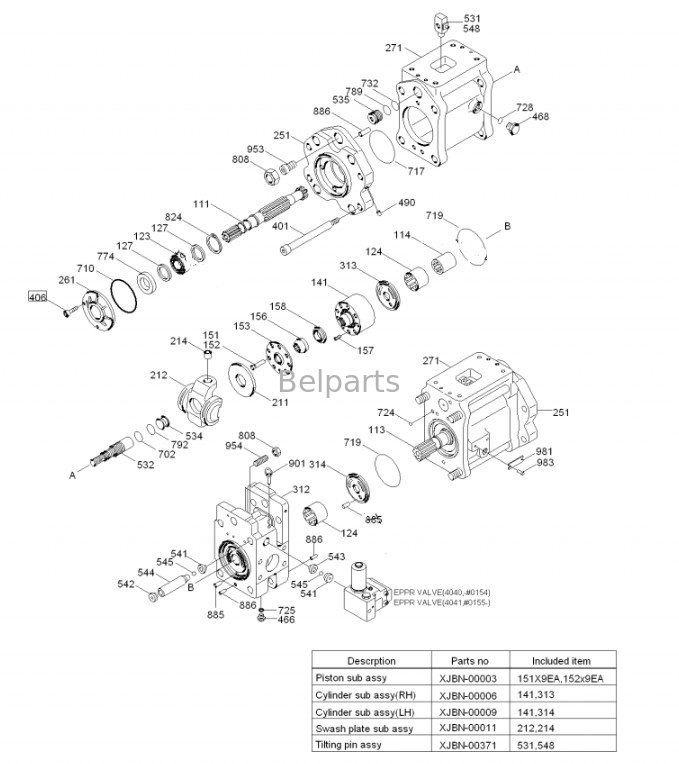 Ekskavatör Ana Pompası R290 R300 R305 R350-5-7 Hyundai için Hidrolik Pompa 31N8-10010 31N8-10050
