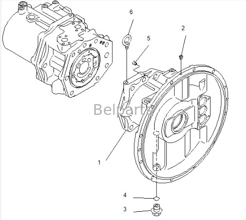 Belparts Kazı makinesi ana pompası PC300-6 komatsu için hidrolik ana pompa 708-2H-00110 708-2H-00181 708-2H-00131