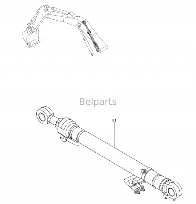 Belparts Excavator Hydraulic EX270-5 EX270LC-5 EX280LCH-5 Boom Arm Bucket Cylinder Assy Hitachi için 9147235 9147237