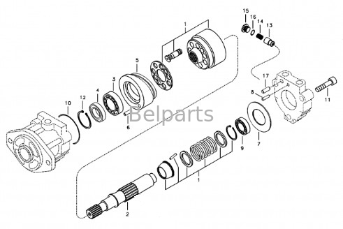 EC330C L EC380D EC340D L Bel Parçaları Ekskavatör Parçaları EC360C L EC480D EC460C ECR145D L Piston Fan Motoru VOE 14533496