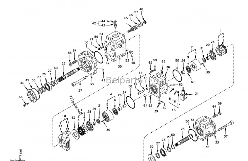 Excavator Parts K3V112DT-9N24-14T EC210 EC240 XE215 LG225 Volvo için ana pompa