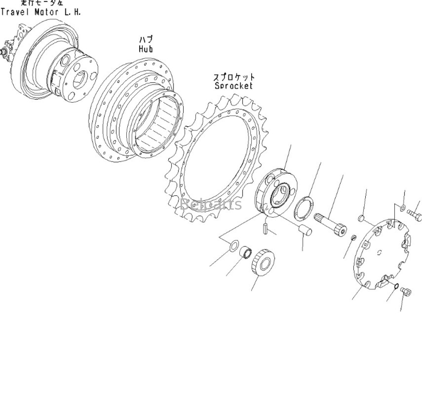 Belparts son sürücü D31EX-22 D37PX-22 D39EX-22 Ekskavatör Seyahat Motoru 706-8F-01110 11Y-27-30301 Komatsu için
