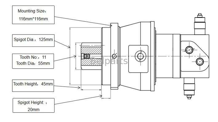 ZX16-3 ZX17U-2 ZX17UNA-2 ZX18-3 Hitachi Ekskavatör Yedek Parçaları İçin Döner Motor 4654366 Döner Cihaz