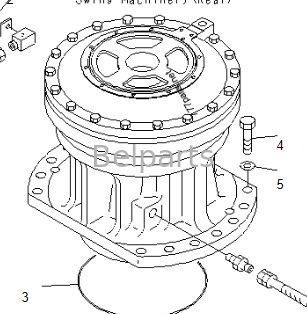 Swing Gearbox PC2000-8 Komatsu Ekskavator Parçaları 21T-26-00300 Slew Reducer Reduction