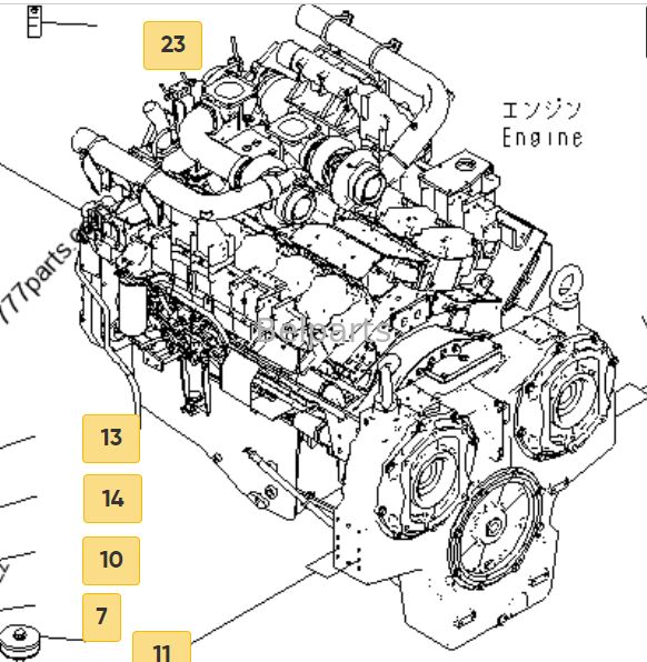 CUMMINSS Dizel Motor Montajı SAA12V140E-3C-02 KOMATSU PC2000-8 Ekskavatörü için Asıl Ek