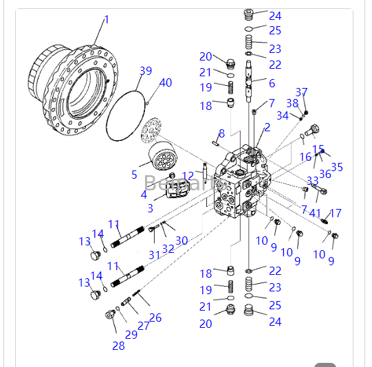 KOMATSU PC300-7 PC400-7 PC400-7E0 PC400LC-8 PC400-8 PC450-7 PC450-7E0 PC450-8 PC550LC-8 Ekskavatör için 706-8J-01012 Seyahat Motoru