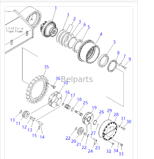 208-27-00411 208-27-00421 KOMATSU için Nihai Tahrik PC390LC-10 PC400-7 PC400LC-7 PC450-7 PC450LC-7 PC450-8 PC450LC-8 Redüksiyonlu Ekskavatör Yürüyüş Pisti Motoru