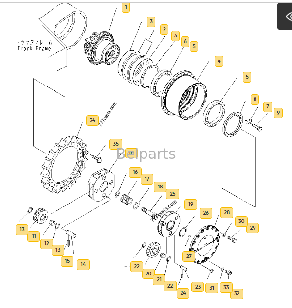 208-27-00240 PC400-7 PC400LC-7 PC450-7 PC450LC-7 Ekskavatör Parçaları Şanzıman Parça Redüktörlü Seyahat Motoru için Son Sürücü