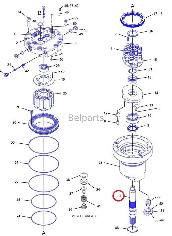 için Makine Motor Parçaları E330D E336D Ekskavatör Salıncak Motor Mili 167-3855