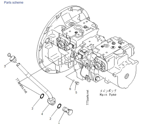 Komatsu PC400-7 708-2H-00022 708-2H-00450 708-2H-00460 Mini Kazı Makinesi Parçaları İçin Hidrolik Ana Pompa