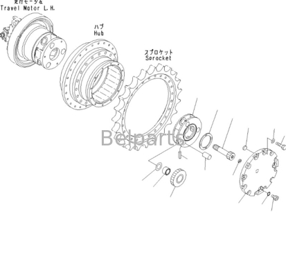Belparts son sürücü D31EX-22 D37PX-22 D39EX-22 Ekskavatör Seyahat Motoru 706-8F-01110 11Y-27-30301 Komatsu için